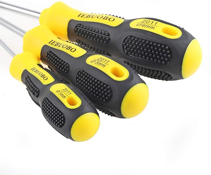 Magnetic Screwdriver Set 7 PCS, 3 Phillips and 4 Flat Head Precision Screwdriver, Professional Cushion Grip and Non-Slip for Repair Home Improvement Craft, Yellow