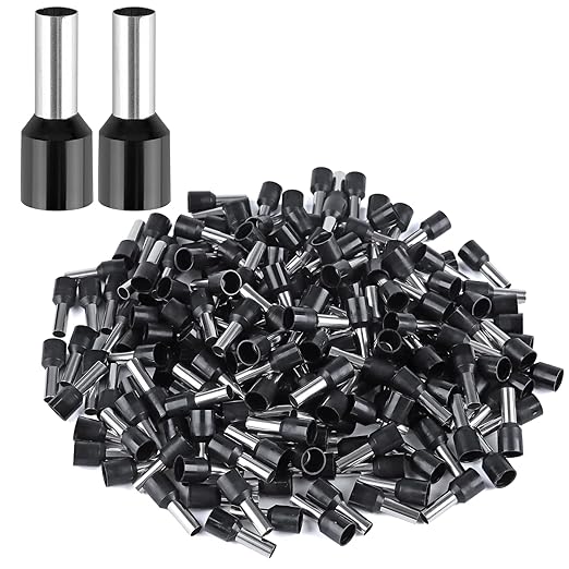 XHF 200 PCS AWG 8/10mm² Wire Ferrules Insulated Copper Crimp Connectors, Crimp Pin Cord End Terminals Black
