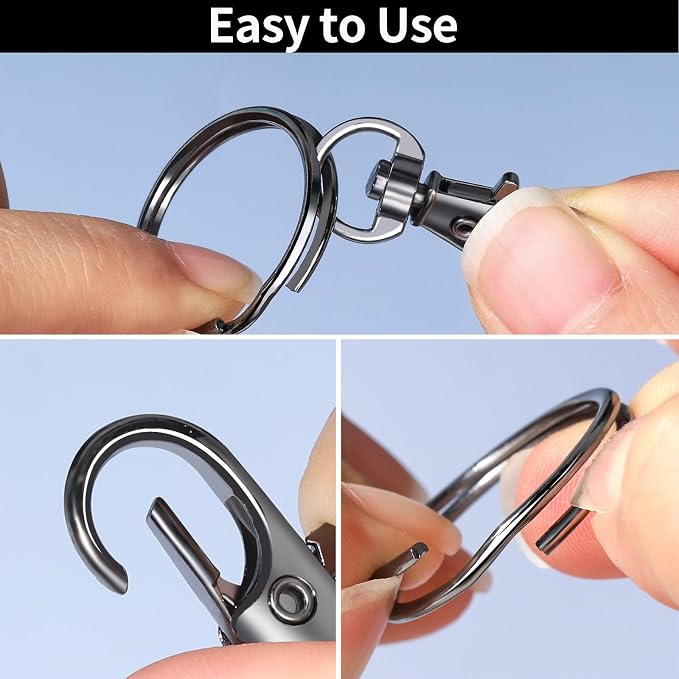 LEOBRO 60 PCS Lobster Claw Clasps and Key Rings, Keychain Clips and Key Chain - Image 5