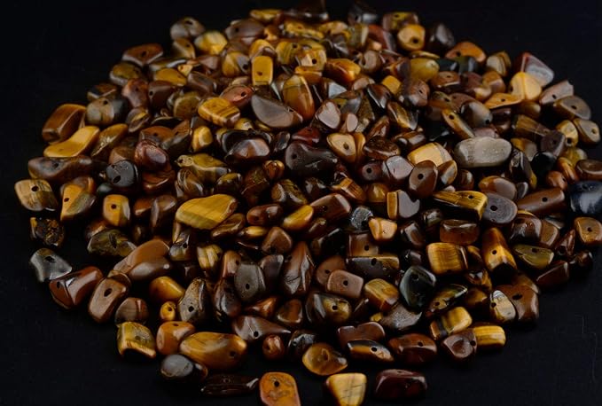 Natural Chip Stone Beads Tiger Eye 5-8mm About 400 Pieces Irregular Gemstones - Image 2