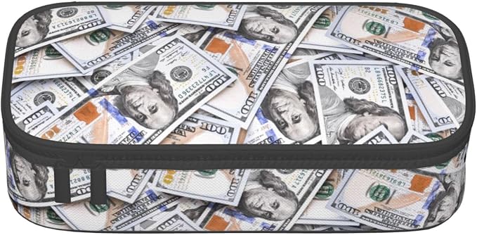 Money Novelty Us Dollar Cash Pattern Pencil Case Organizer Big Capacity Pencil - Image 8