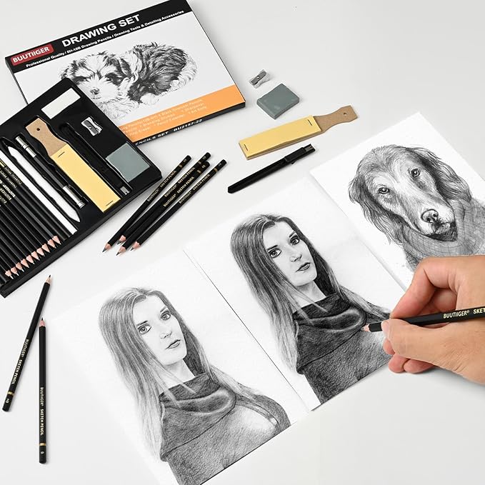 Charcoal & Graphite Drawing Pencils, 6H-10B Sketch Set, 22 Pack | Graphite - Image 3
