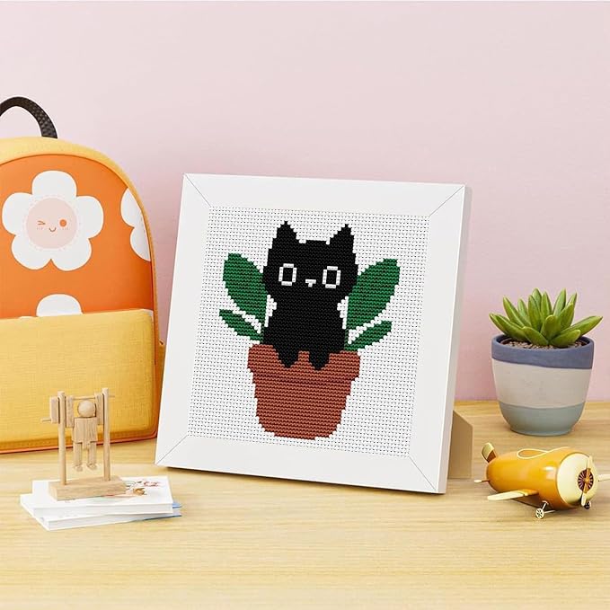 Black Cat Plants Stamped Cross Stitch Kits - Image 4