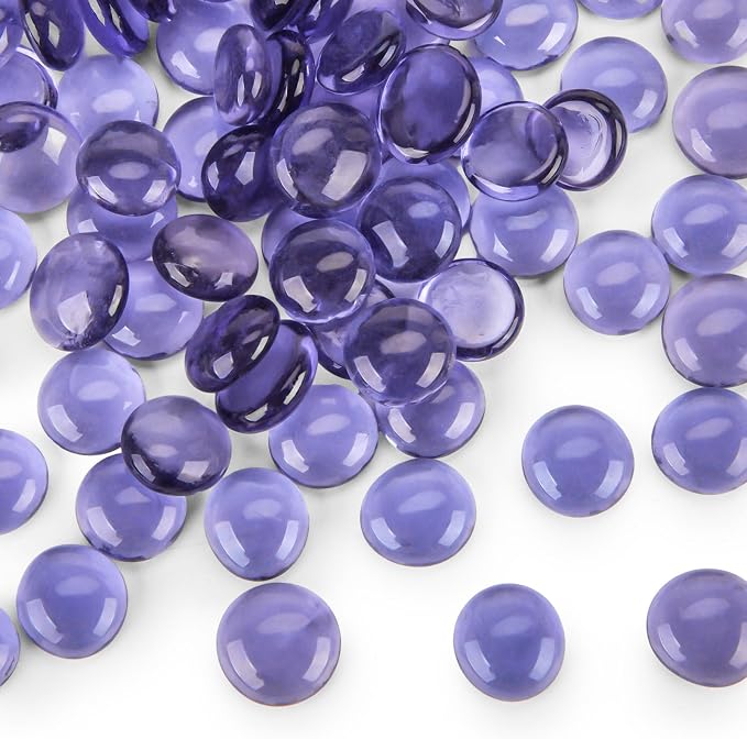 FUTUREPLUSX 1LB Purple Flat Glass Marbles, Glass Pebbles, Aquarium Rocks Fish by FuturePlusX