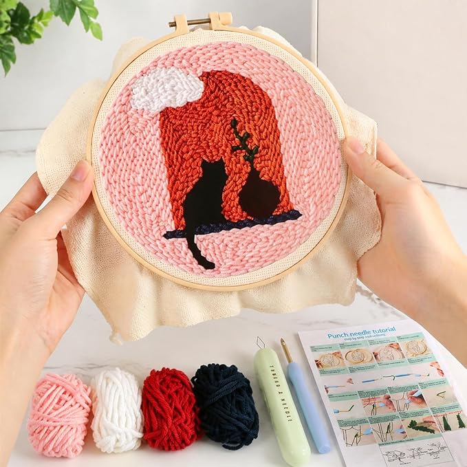 DIY Punch Needle Kit, Cat on the Windowsill - Image 8