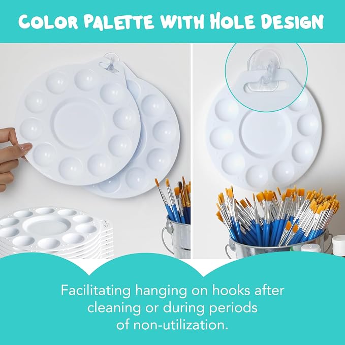56Pcs Paint Tray Palettes, Plastic Paint Pallets - Image 2