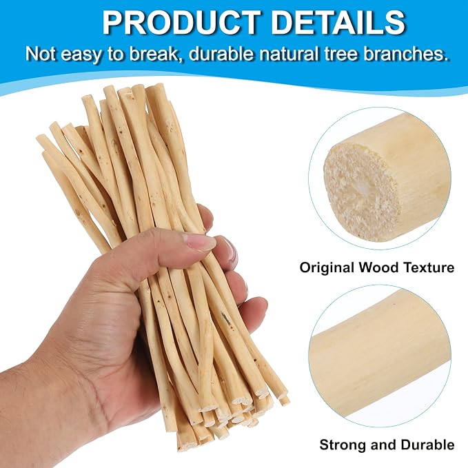 PATIKIL 60 Pcs / 20cm Wood Log Sticks, 0.2-0.5inch in Diameter Natural Driftwood - Image 3