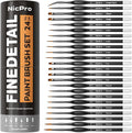 Nicpro 24 PCS Miniature Paint Brushes, Fine Tip Micro Model Detail Paint Brush by Nicpro