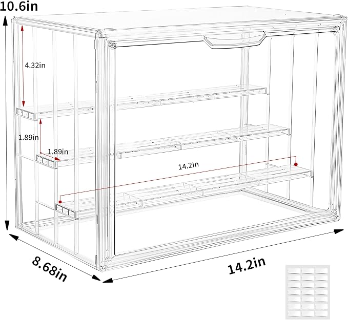 Acrylic Display Case for Collectibles, 4 Layer Adjustable Clear Figure Display - Image 2