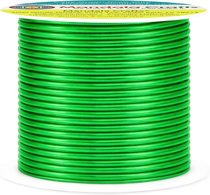 Mandala Crafts 14 Gauge Kelly Green Anodized Aluminum Craft Wire, 60 FT | - Image 2