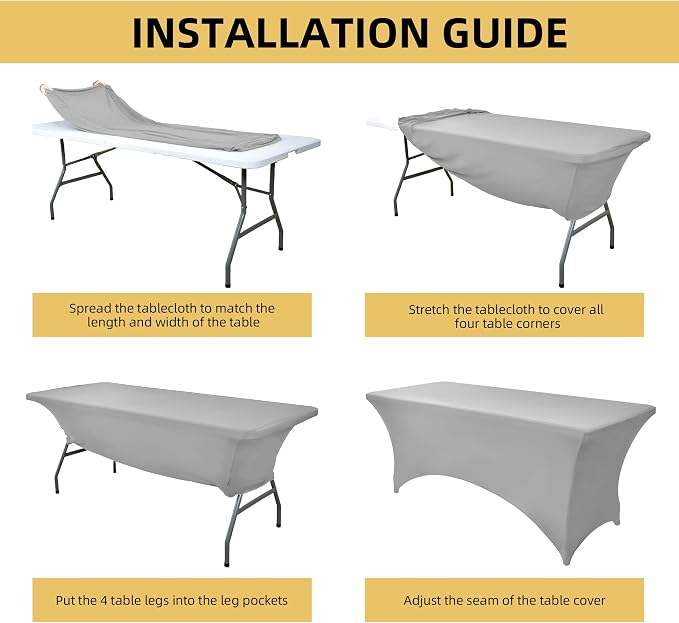 115 2-Pack 8ft Spandex Table Covers - Image 5