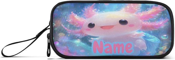 Custom Shiny Axolotl Pencil Case Box Boys Girls Personalized Name Large Pencil - Image 6