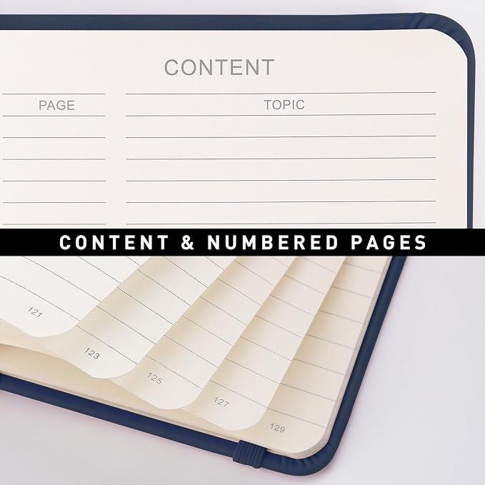 RETTACY Lined Journal Notebook, 192 Numbered Pages, A5 Size | Leather Hardcover - Image 4