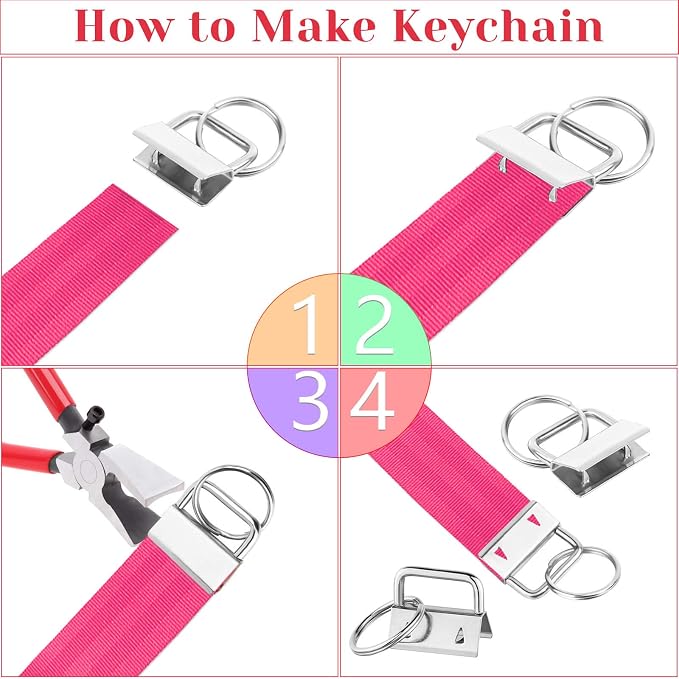 Key Fob Hardware Set, Shynek 50PCS Lanyard Key Fob Hardware 1 Inch - Image 3
