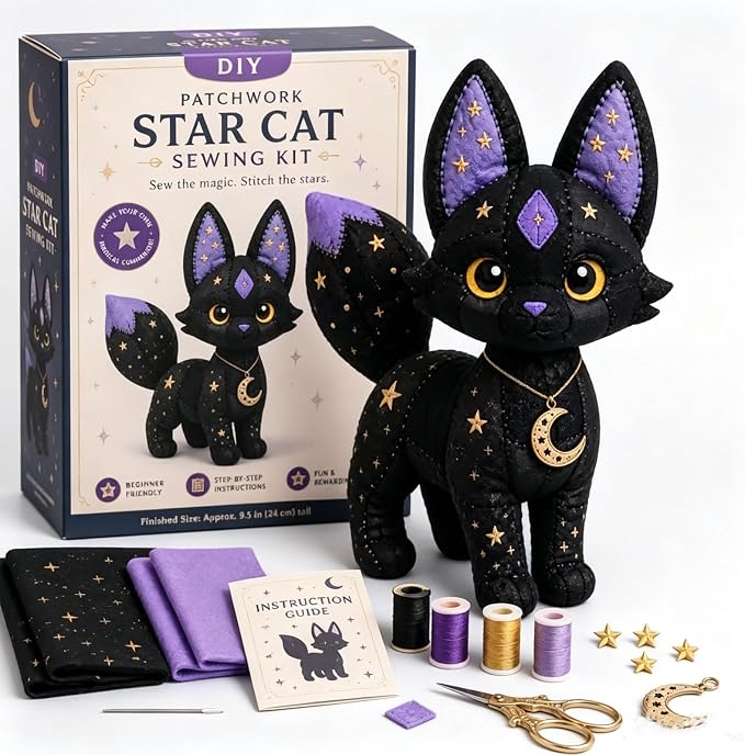 Mystic Patchwork Animal Sewing Kit – DIY Plush Craft Kit by Unknown