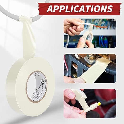 Avery Dennison Electrical Tape, General Use PVC Electric Tape, UL/CSA Listed Insulating Vinyl Tape for Electrical, Repairs, Automotive and Equipment, EE-100, ¾ in x 66 ft, White, 1 Roll