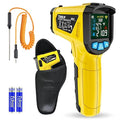 Infrared Thermometer Gun, TEMIRUP Digital Laser Temperature Gun - Non Contact IR Temp Gun with Adjustable Emissivity & Thermocouple Probe for Cooking, Pizza Oven, Griddle, HVAC (-58°F to 1472°F)