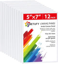 Simetufy 12 Pack 5x7 Inch Small Flat Canvas Boards by Simetufy