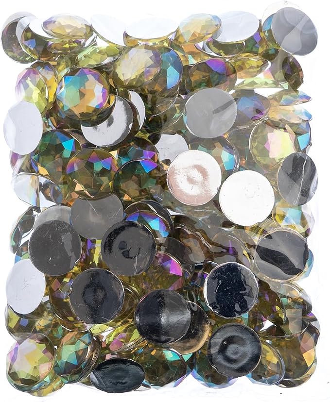 John Bead 200 Pieces 16mm, Acrylic Round Flat Back Rhinestones - Image 2
