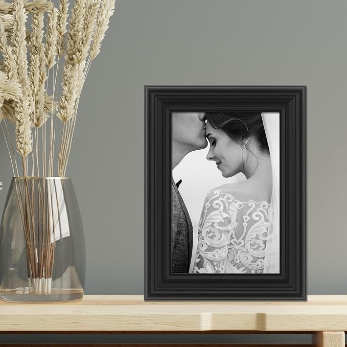 Lawrence Frames 535446 Black 4x6 Classic Detailed Picture Frame - Image 2
