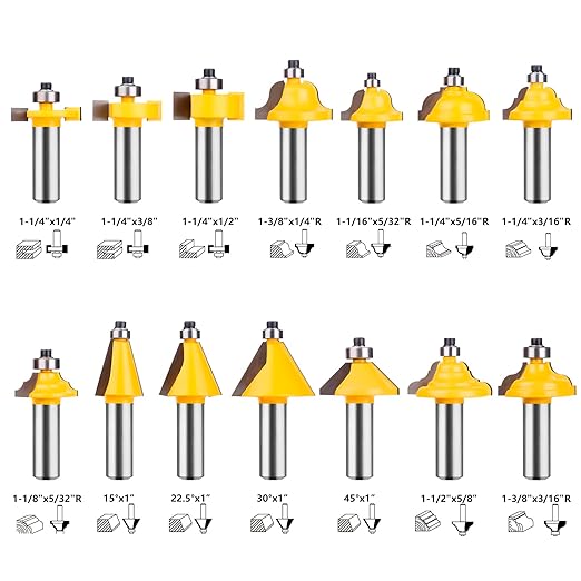 Router Bits 70 Pieces, 1/2 Inch Shank Tungsten Carbide Router Bit Set, for Professional and Beginners Carpenter