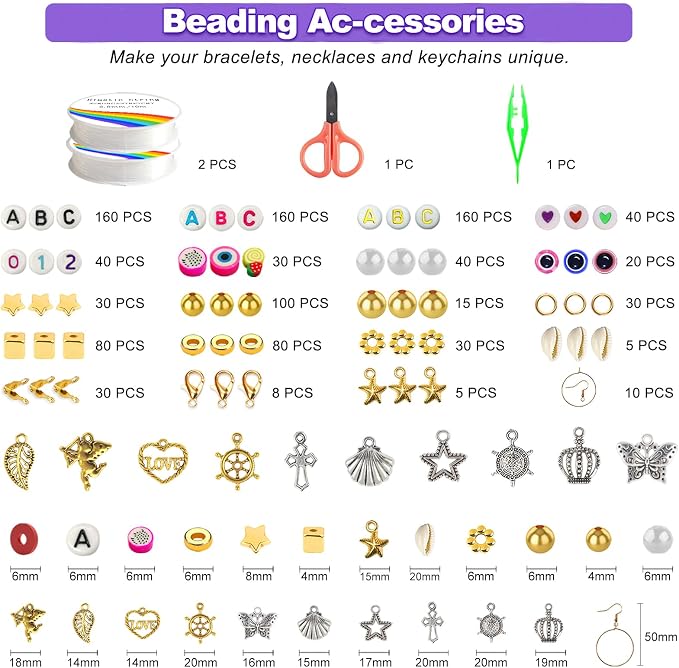 Redtwo 46000 Pcs 192 Colors Clay Beads Friendship Bracelet Making Kit | 9 Boxes - Image 3