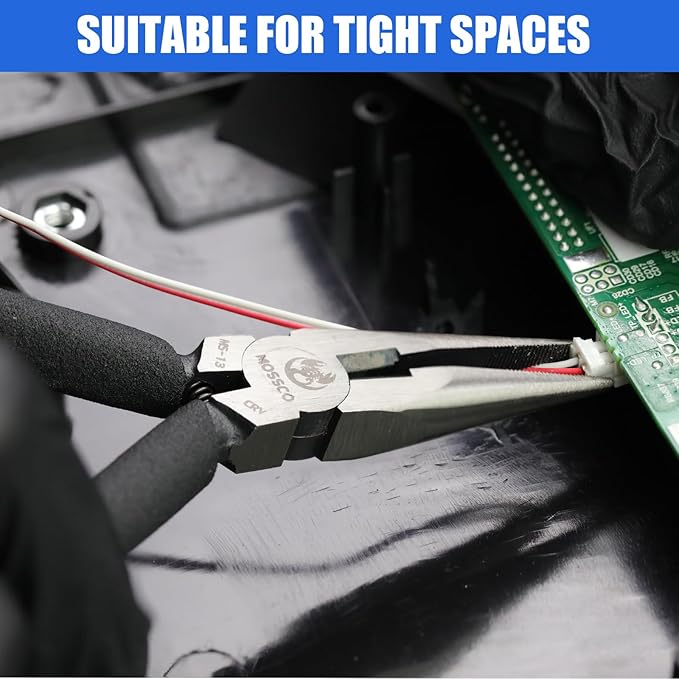 Needle Nose Pliers, 5" Mini Long Nose Pliers with Cutter, Serrated Jaw Precision Small Needle Nose Pliers for Jewelry Making, Bending Wire, Crafts, Electronic Repair