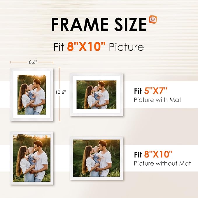 FIXSMITH 8x10 Picture Frame Set of 2, Photo Frame - Image 2