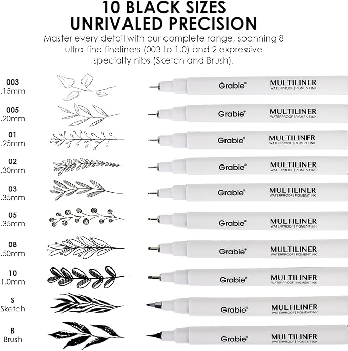 Grabie Micro Fineliner Pens, Illustration, Journaling, Art Supplies - Image 4