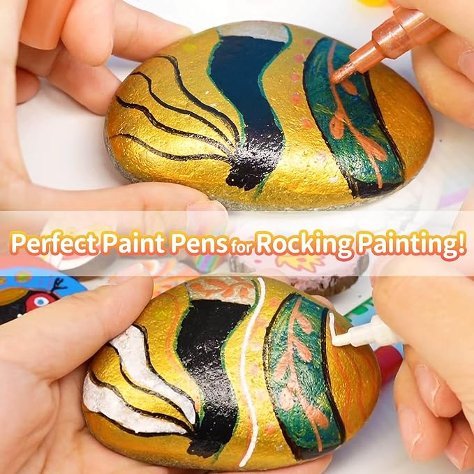 Funto Acrylic Paint Pens for Rock Painting, 24 Colors Paint Marker Set - Image 5