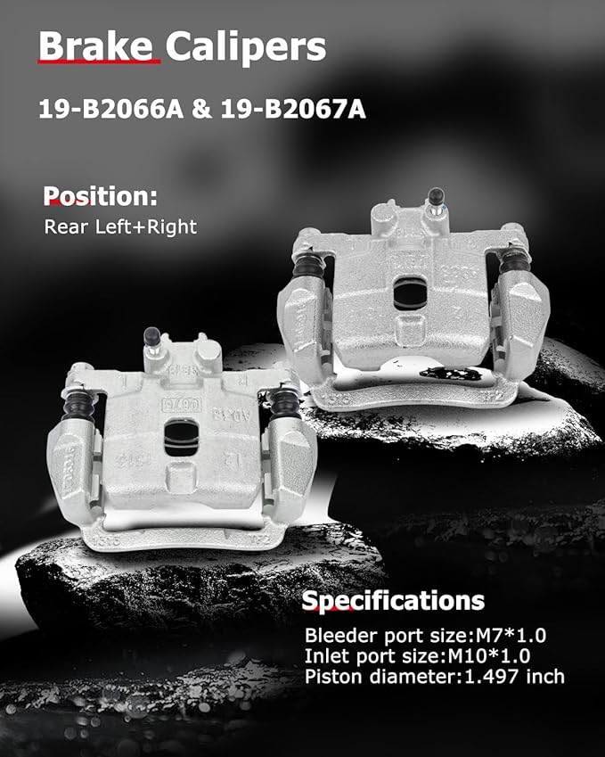 cciyu Rear Left & Right Brake Calipers Assembly w/Bracket 19-B2067A 19-B2066A For Saab For 9-2X 2005-2006,For Subaru For Forester 2004-2008,For Subaru For Impreza 2004-2007