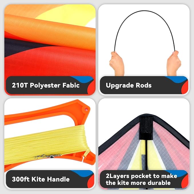 Kite, Large Delta Kites for Kids and Adults, Durable Multifunctional Beach Kite - Image 3