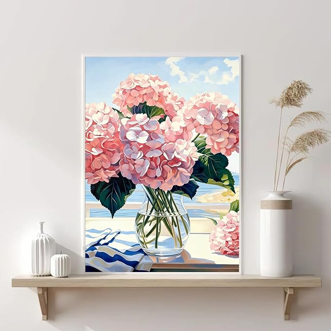 VeGuude Diamond Art Kits for Adults, Full Drill Hydrangea Flowers Diamond - Image 2