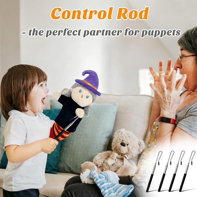 4 Pcs Adjustable Hand Puppet Control Stick, 21inch Puppet Handles Arm Metal - Image 5