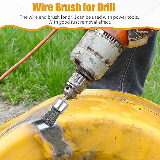 30 Pack Wire End Brush Set, Wire Brush for Drill ,6 Sizes 0.012" Crimped Wire Wheel Drill with 1/4 Inch Shank