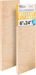 U.S. Art Supply 6" x 24" Unfinished Cradled Wood Panels by USArtSupply