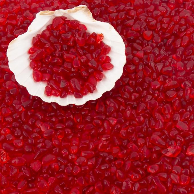 QEQEKAKA Sea Glass Stones for Crafts About 1LB Red Glass Pebbles Gemstones Bulk - Image 5
