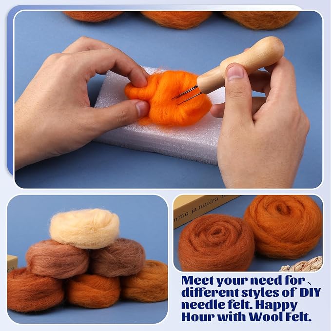 Mayboos10 Colors Needle Felting Wool, Fiber Wool Yarn Roving, Spinning Wool - Image 6