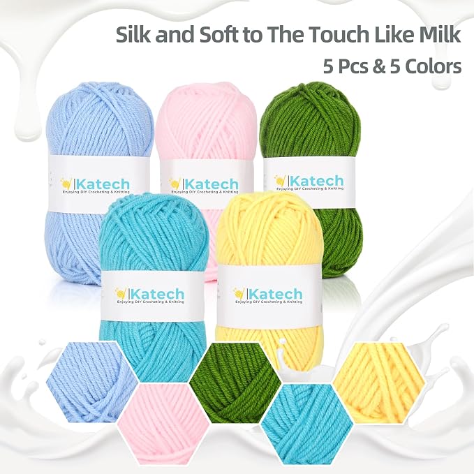 Katech Beginner Yarn for Crocheting and Knitting-Crochet Yarn Kit for - Image 3