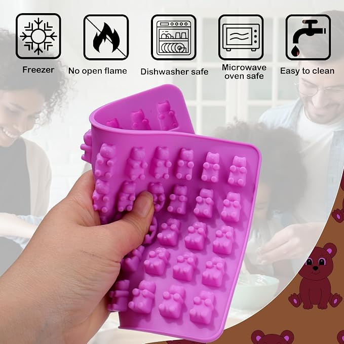 Palksky 4Pcs Gummy Bear Mold Silicone, Fruit Snack Molds, Gummies Trays Molds - Image 8