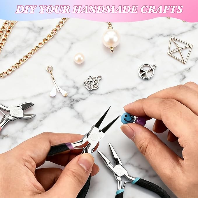 URSKYTOUS 3Pcs Jewelry Pliers Set Jewelry Making Pliers Tools Kit Include - Image 3