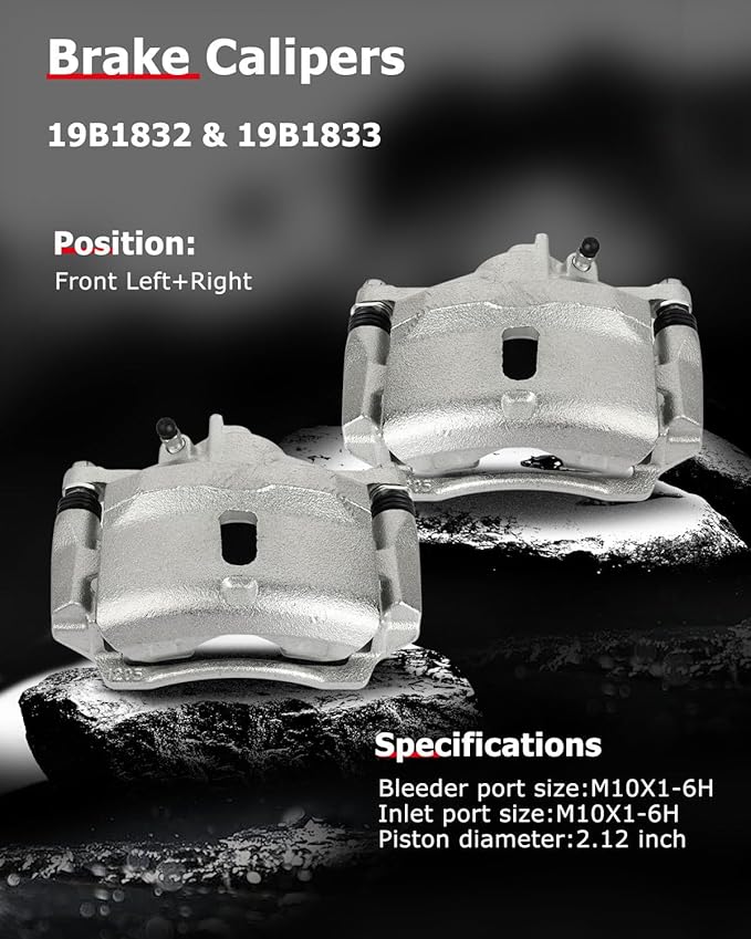 cciyu Front Left & Right Brake Calipers Assembly w/Bracket 19B1832 19B1833 1997-2000 For Acura For EL,1996-2011 For Honda For Civic,2010-2014 For Honda For Insight