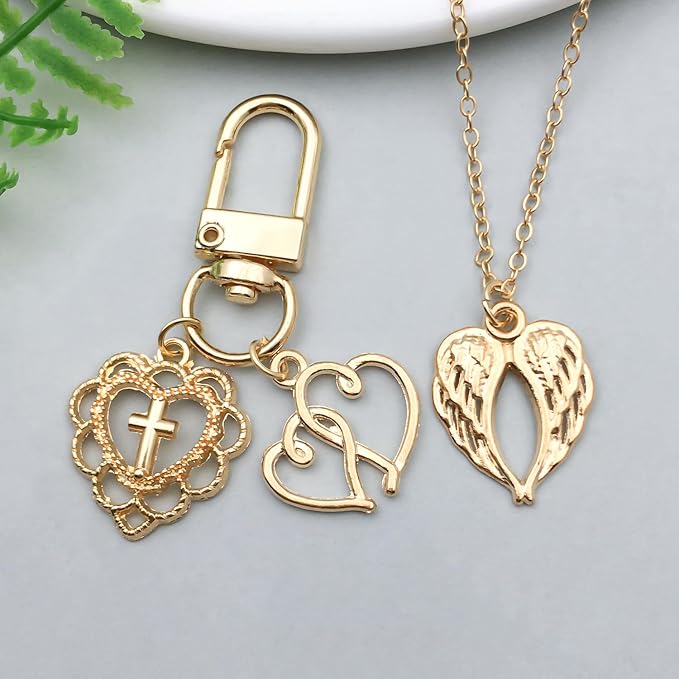 WOCRAFT 60pcs KC Gold Heart Valentine's Day Wedding Charms Bracelet Charms - Image 6