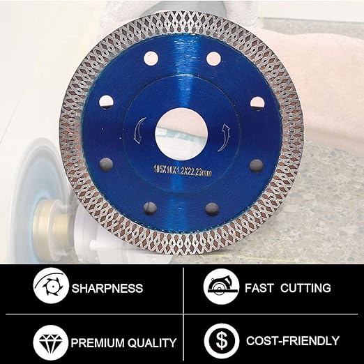 4 inch Super Thin Diamond Tile Blade Porcelain Saw Blade for Cutting Porcelain Tile Granite Marbles (4inch)