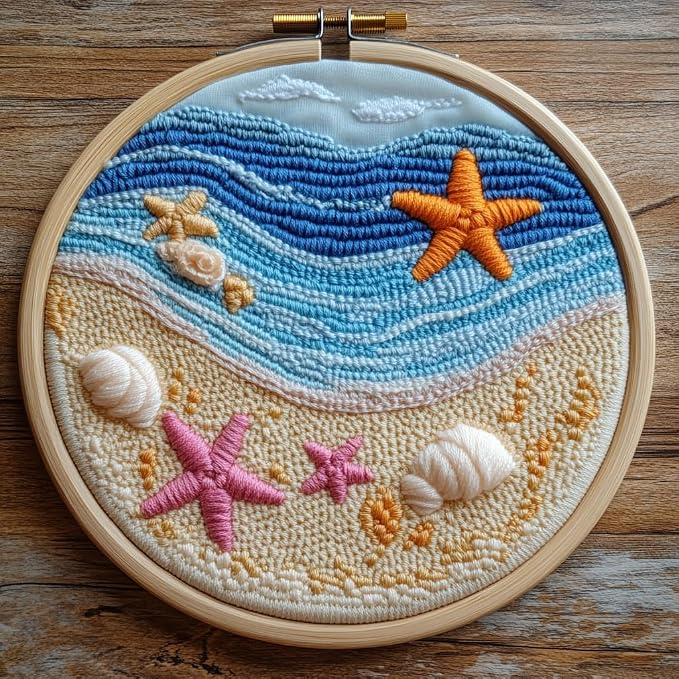DIY Punch Needle Kits Beach and Starfish Sea Shells Easy by Unknown
