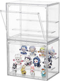 Clear Acrylic Display Case, 2 Pack 3 Tier Adjustable Display Box Stand by SANKEUHomeStorage
