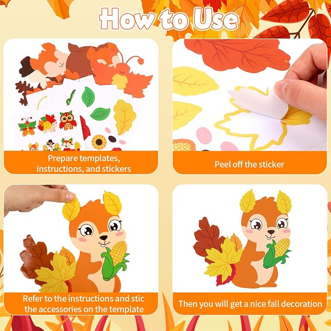 DERAYEE 12PCS Fall Animal Craft Kit - Image 5