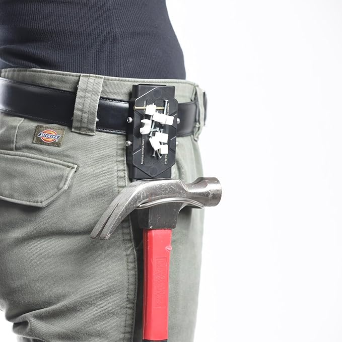 Stinger Magnetic Clip on Tool Hammer Holder for Belt, Strong Magnets Belt Clip Holster for Any Magnetic Tools and Hardware Holds Hammer, Wrench, Pliers, Screws, Nails, Drill Bit, Screw Driver