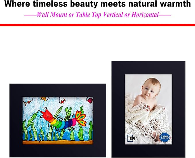 RPJC 3.5x5 inch Picture Frame Made of Solid Wood High Definition Glass - Image 5