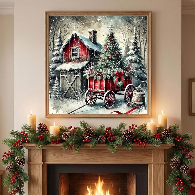 Christmas House Stamped Cross Stitch Kits - Image 2